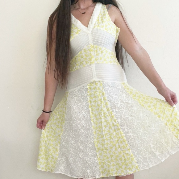 ANTHROPOLOGIE LEIFNOTES Yellow Bird Midi Dress - Picture 3 of 14